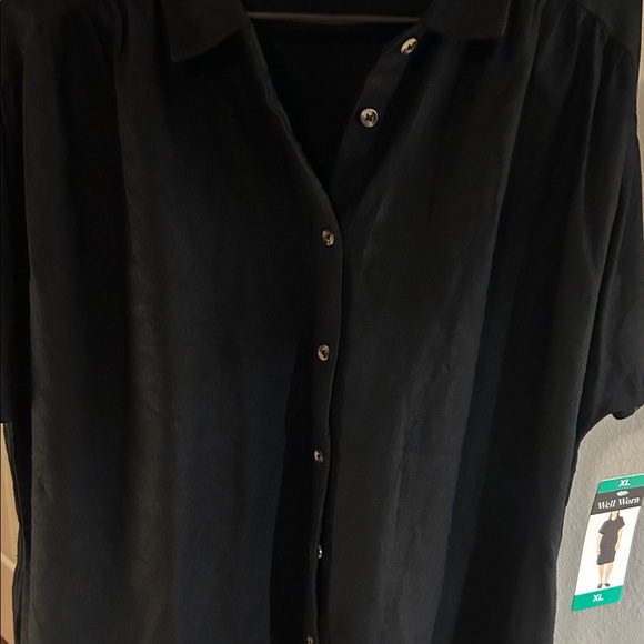 Well Worn Classic Black Button Down Dress - Picture 3 of 9